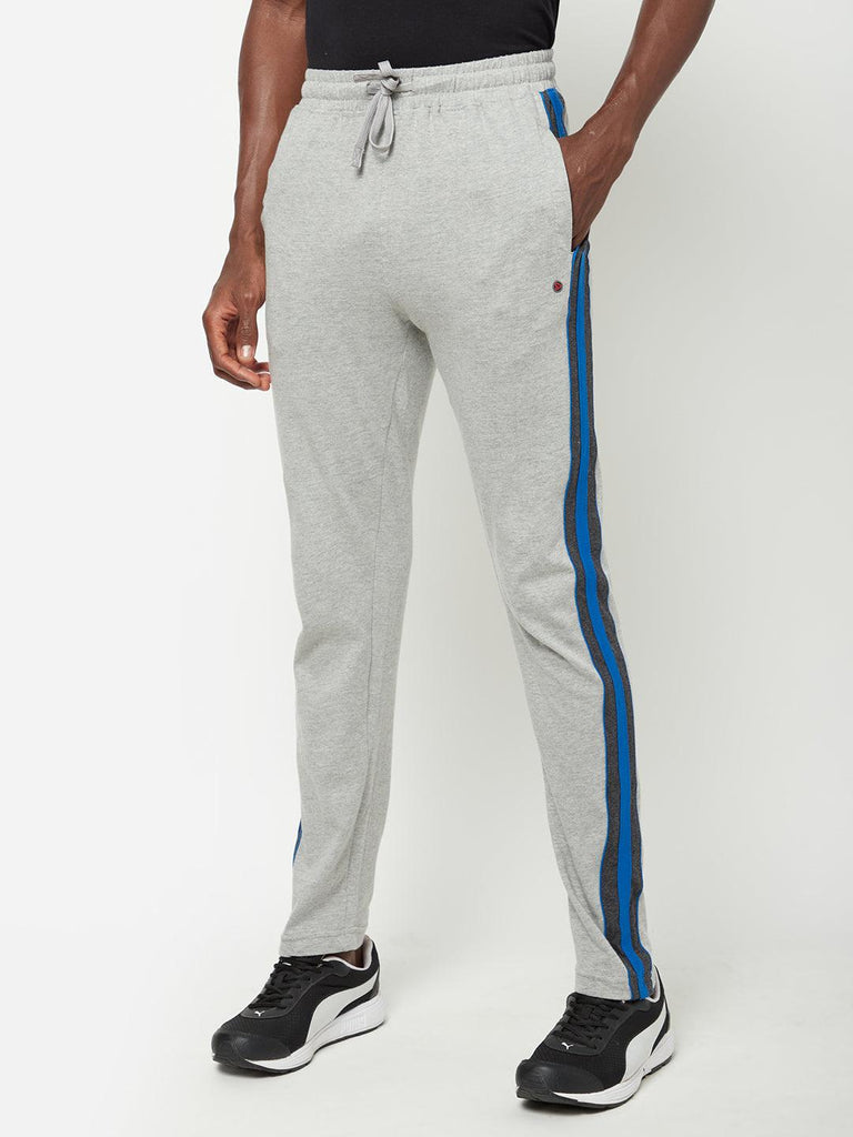 Sporto Grey Melange Cotton Blend Solid Regular Track Pant - Sporto by Macho