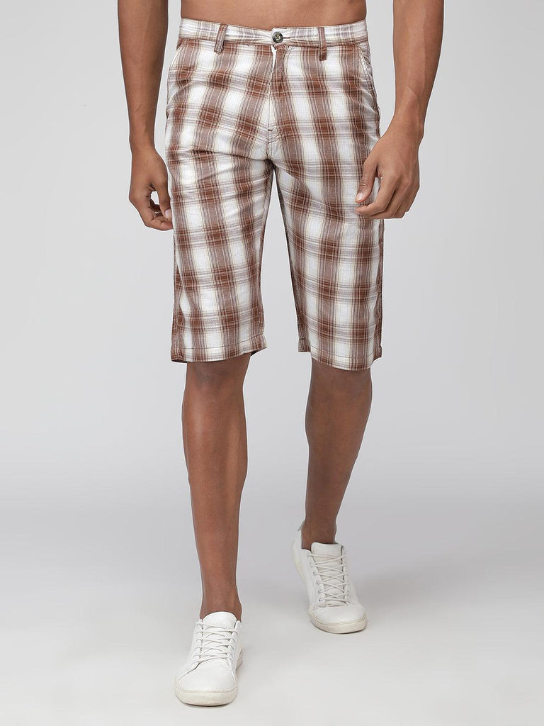 Sporto Men's Checkered Cotton Capri Shorts - Sporto by Macho