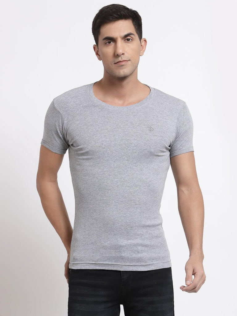 Sporto Men's Solid Cotton Under Shirt - Pack of 2 (Grey Melange) - Sporto by Macho