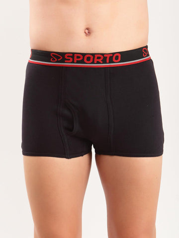 Sporto Men' Cotton Mini Trunks - Pack Of 3 ( Black )