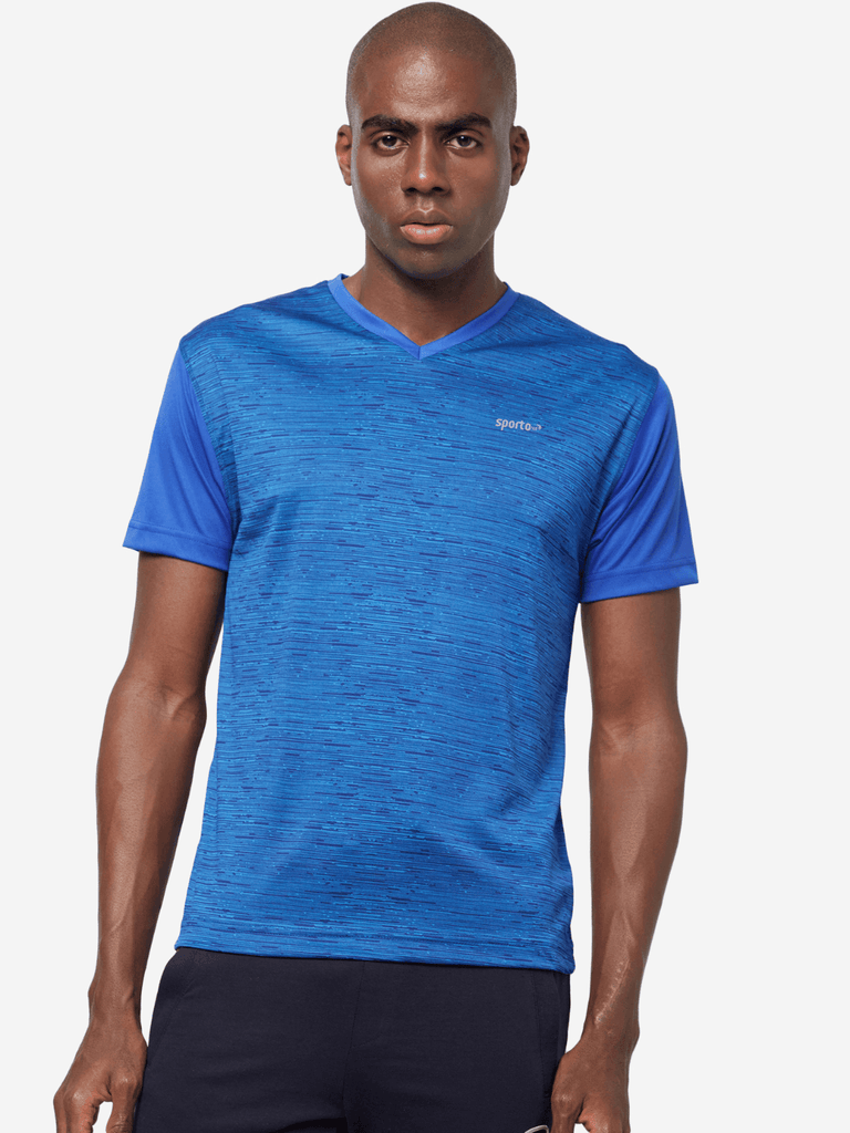 Sporto Men's Athletic Jersey V-Neck T-Shirt - Royal Blue - Sporto by Macho
