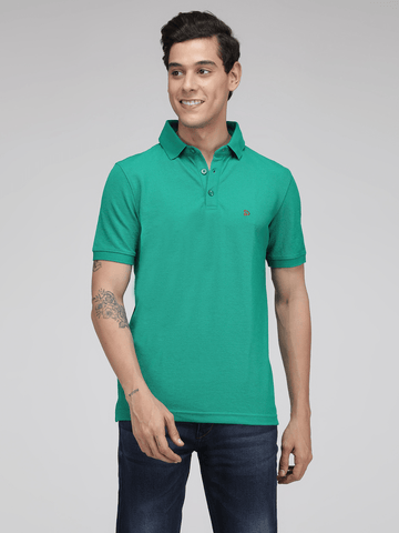 Sporto Men's Solid Polo T-Shirt - Green - Sporto by Macho
