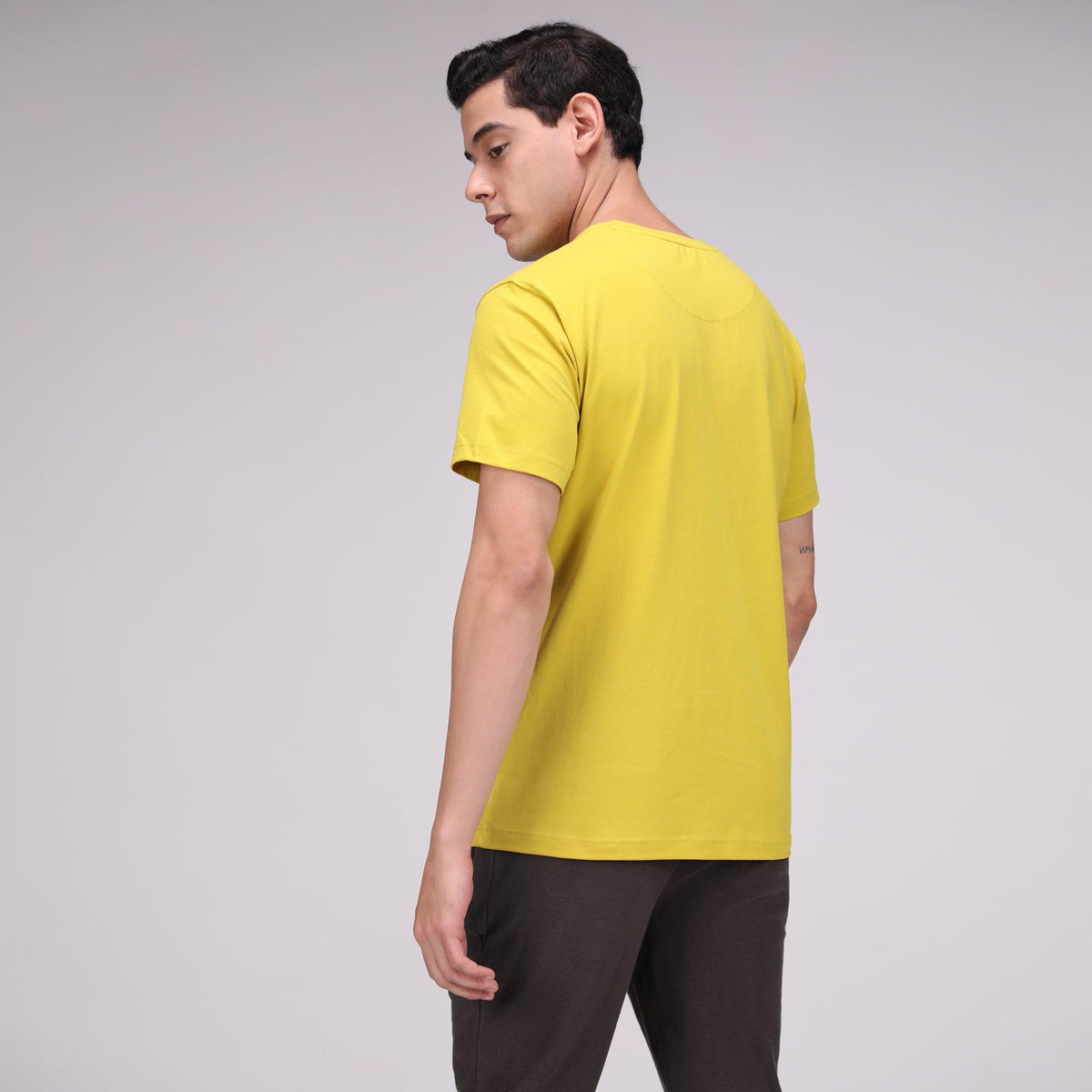 Round Neck Fluyid Cotton Rich, Solid Colour T-shirt Pack of 2