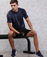 Instacool Printed Jersey Tee - Navy