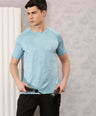 Sporto Men's Instacool Printed Jersey Round Neck Tee - Mint Green