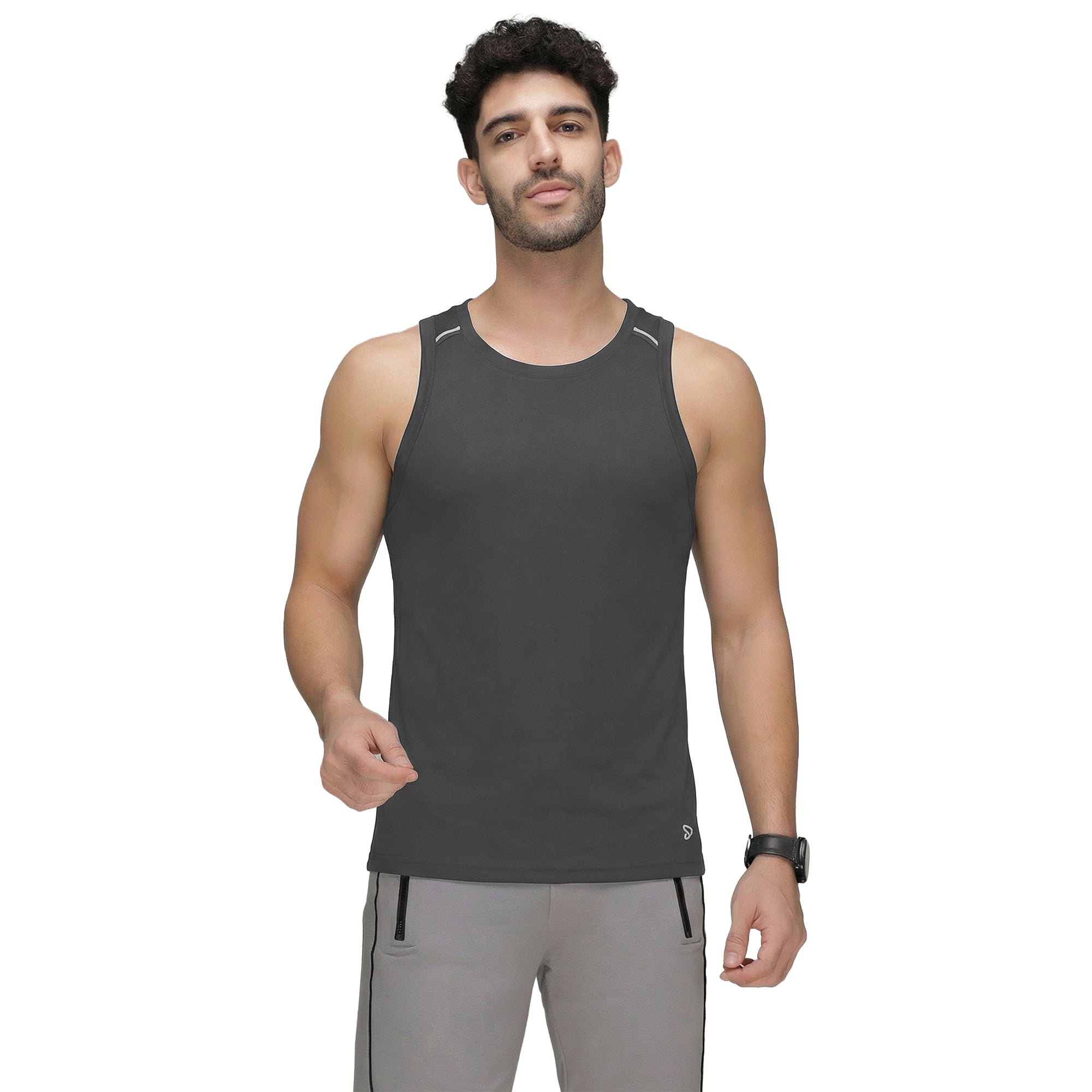 Sporto Men's InstaCool CH  Solid Muscle Vest Anti odour and Moisture Wicking