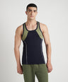 Sporto Men's  Cotton  Gym Vest with  Contrast  Panel Multicolour Pack of 3