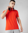 Sporto Men's Fluyid Cotton Round Neck T-shirt - Flame