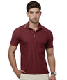 Sporto Men's Anti wrinkle and Light weight Solid  Burgundi  Polo T-shirt