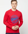Sporto Crew Neck Printed Sweatshirt - Cherry Red
