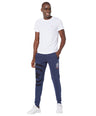 Blue Cotton Bermuda with Zipper Pockets + White Solid T-Shirt Combo