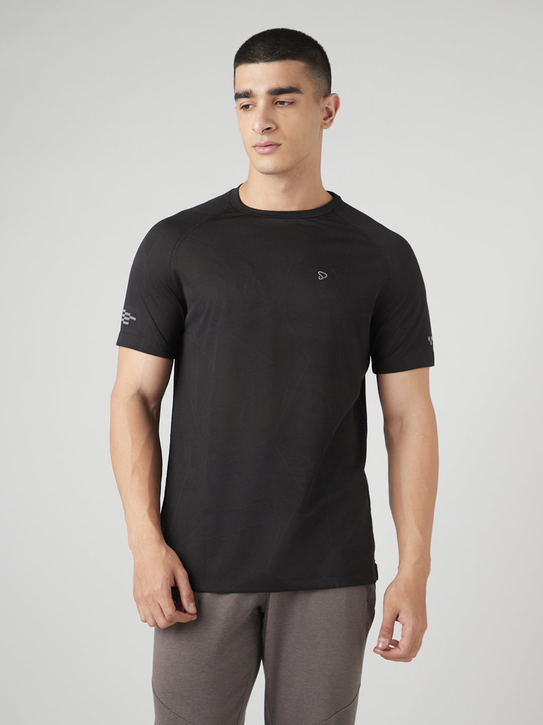 Instacool Printed Jersey Tee - Black