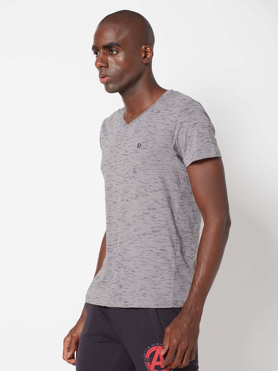 Cotton Blend Tees – Round & V-Neck (Grey With Flakes + Pure Red)