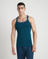Sporto Men's  Cotton  Gym Vest with  Contrast  Panel Multicolour Pack of 2