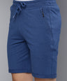 Blue Cotton  Bermuda with Zipper Pockets + Grey Solid T-Shirt Combo