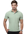 Sporto Men's Anti wrinkle and Light weight Solid  Green Polo T-shirt
