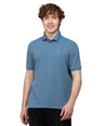 Sporto Men's Anti Wrinkle Popcorn Solid Winter Blue Polo  T-shirt