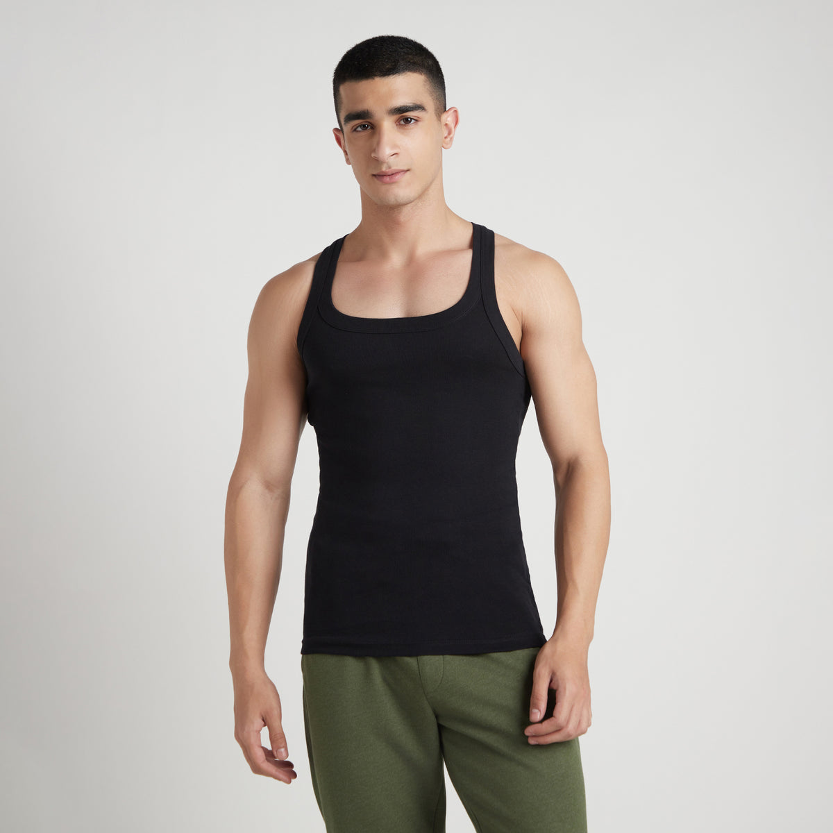Men's Solid Gym Vests - Pack of 2
