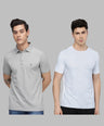 Grey Polo & White Instacool Round Neck T-Shirt – Combo Pack