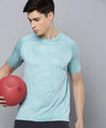 Sporto Men's Insta cool Printed Jersey Round Neck Tee - Mint Green