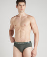 Sporto Metal Brief for Men | Cotton Spandex Mid-Rise Brief with Soft Shiny Waistband | Pack of 4 (Deep Green, Wine, Teal & Charcoal)