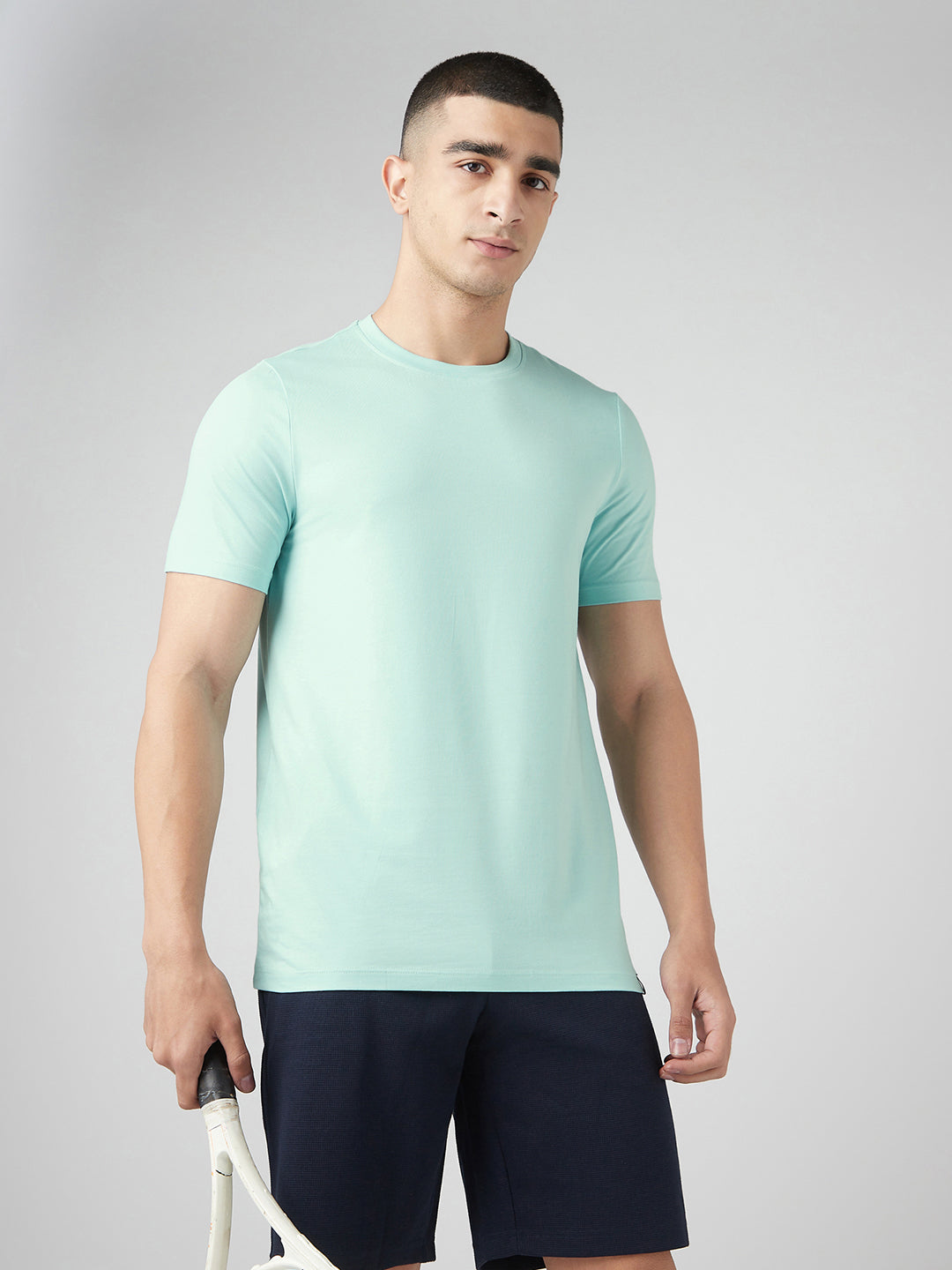Fluyid Cotton Round Neck T-shirt - Ocean Aqua