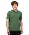 Sporto Men's Anti Wrinkle Popcorn Solid Stone Green Polo  T-shirt