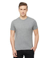 Blue Cotton  Bermuda with Zipper Pockets + Grey Solid T-Shirt Combo