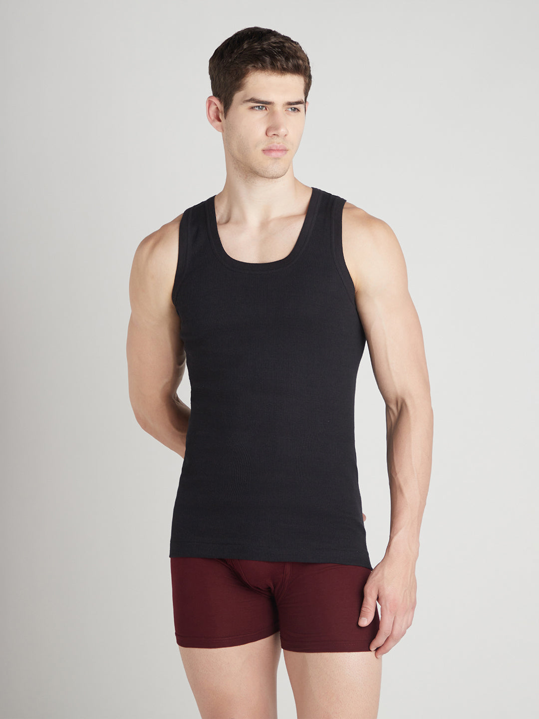 Men's Derby Vest for Men's Innerwear Vest - Black - Pack of 3