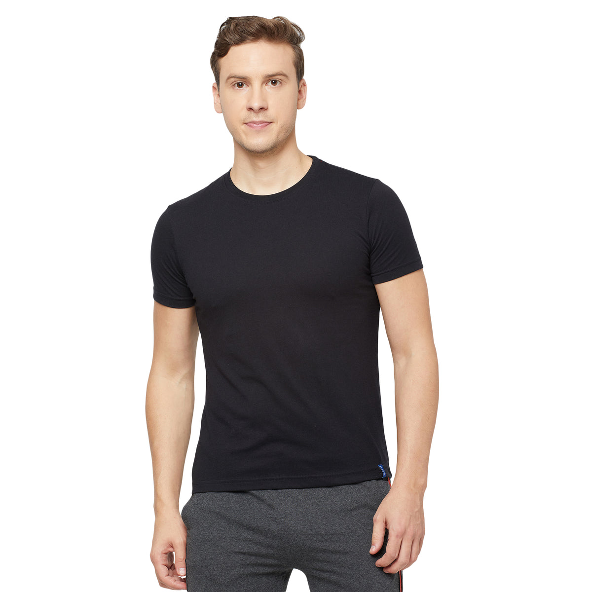 Cotton Blend Tees – Round & V-Neck (Sapphire Blue + Black)