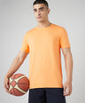 Sporto Men's Fluyid Cotton Round Neck T-shirt - Musk Melon