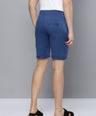 Blue Cotton Bermuda with Zipper Pockets + Red Solid T-Shirt Combo