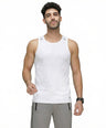 Sporto Men's InstaCool WHT  Solid Muscle Vest Anti odour and Moisture Wicking