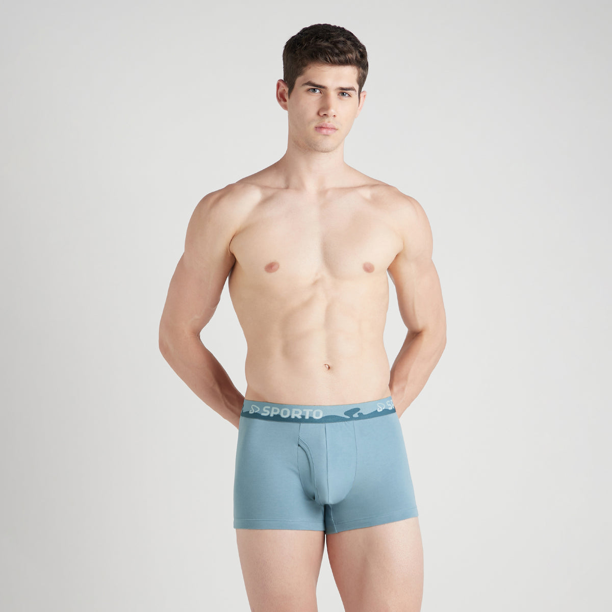Shapelock Men's Solid Cotton Square Trunks