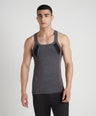 Sporto Men's  Cotton  Gym Vest with Side Contrast  Panel Multicolour Pack of 2