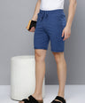 Blue Cotton Bermuda with Zipper Pockets + White Solid T-Shirt Combo