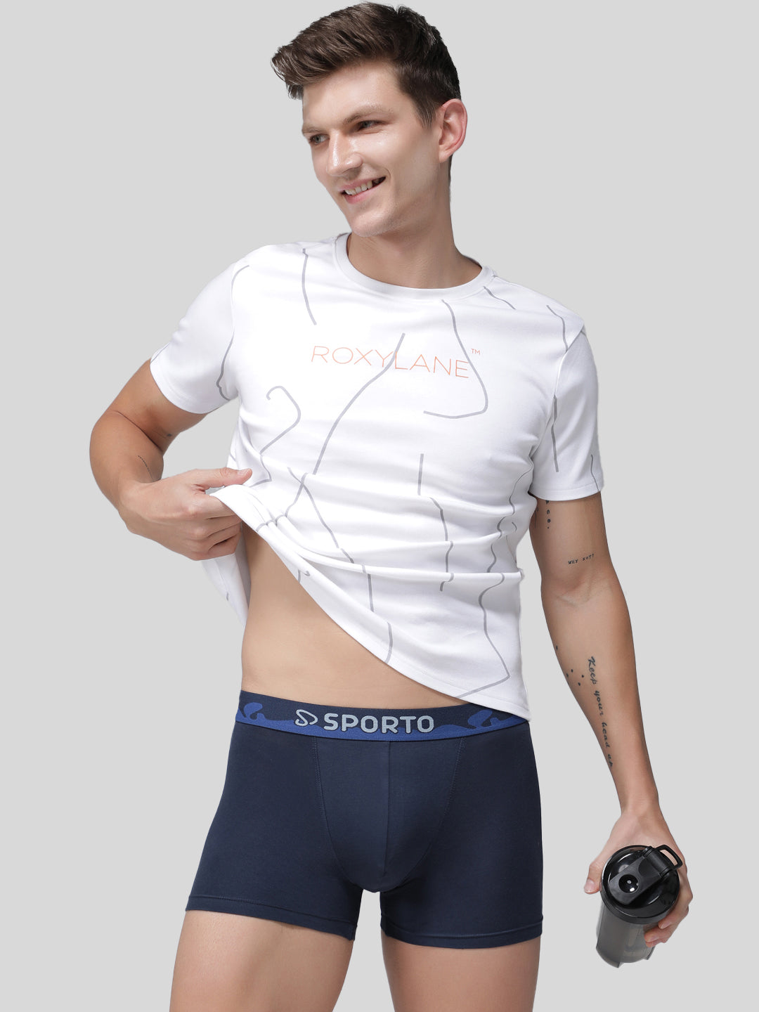 Sporto Neo Men's Spandex Trunks Multicolour pack of 5