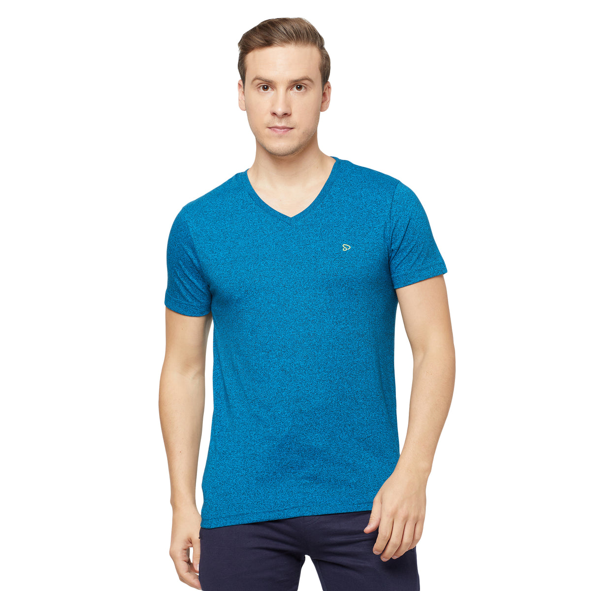 Cotton Blend Tees – Round & V-Neck (Sapphire Blue + Black)