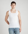 Sporto Men's Cotton White Derby Vest - Ribbed Fabric (Pack Of 3)