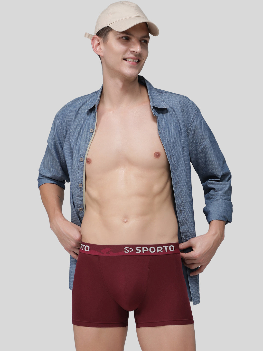 Sporto Neo Men's Spandex Trunks Multicolour pack of 5