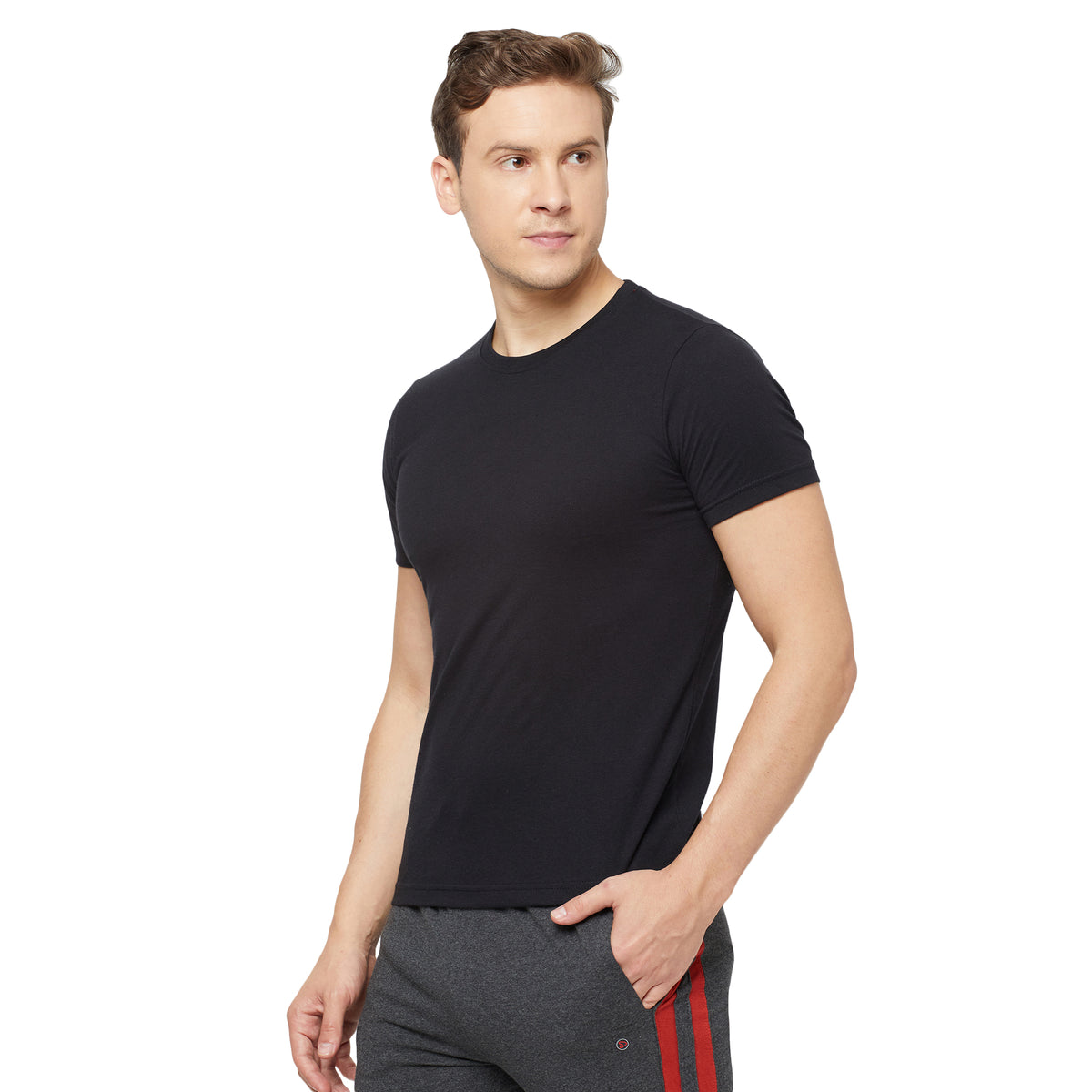 Cotton Blend Tees – Round & V-Neck (Sapphire Blue + Black)