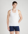 Sporto Men's Cotton White Parka Vest - Interlock Fabric (Pack Of 3)