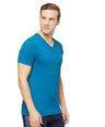 Cotton Blend Tees – Round & V-Neck (Sapphire Blue + Black)
