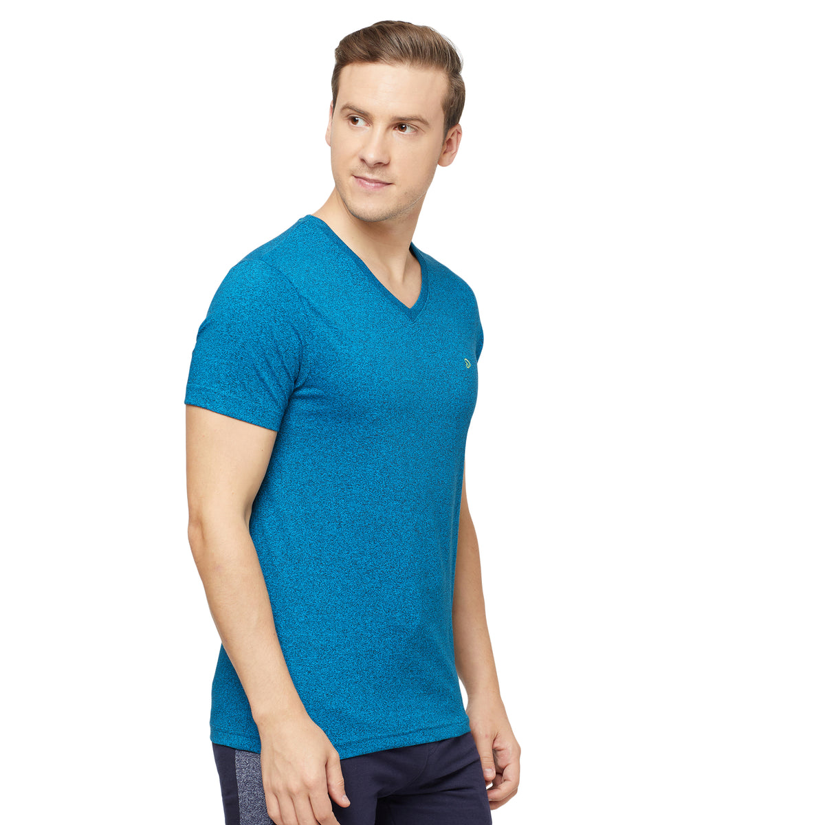 Cotton Blend Tees – Round & V-Neck (Sapphire Blue + Black)
