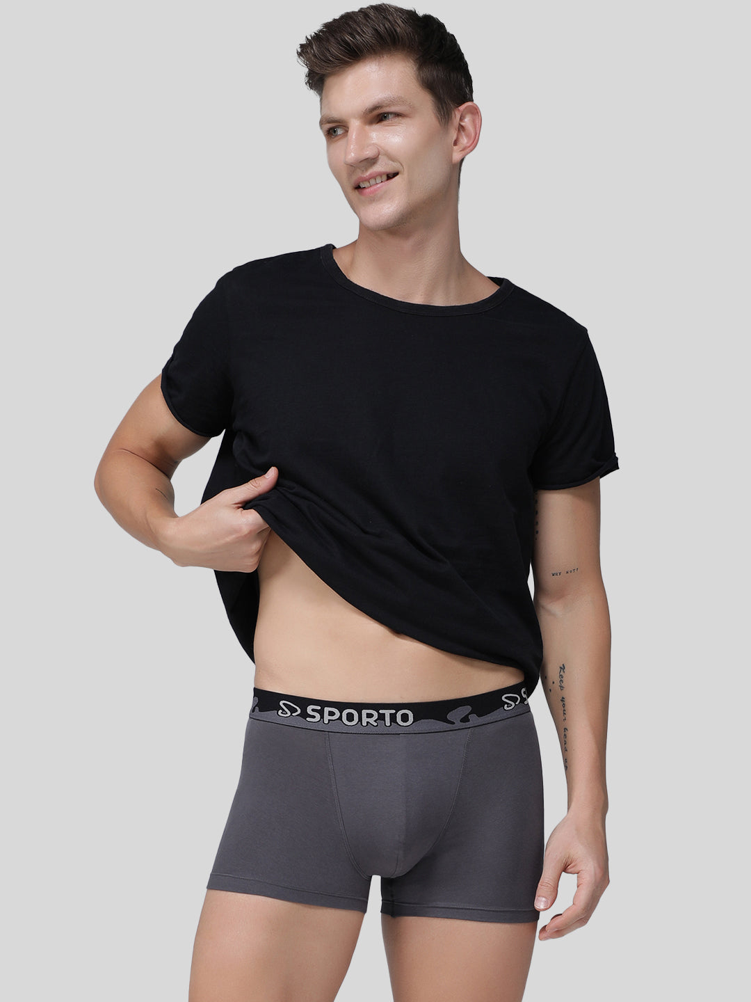 Sporto Neo Men's Spandex Trunks Multicolour pack of 3