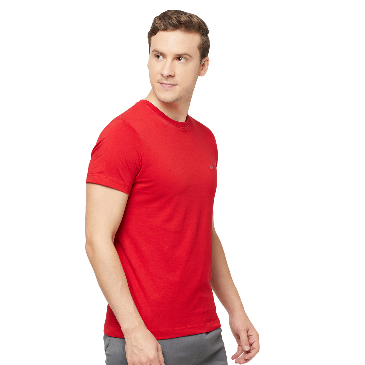 Cotton Blend Tees – Round & V-Neck (Grey With Flakes + Pure Red)