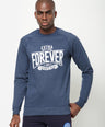 Sporto Crew Neck Printed Sweatshirt - Blue Melange