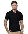 Sporto Men's Anti wrinkle and Light weight Solid  Black Polo T-shirt