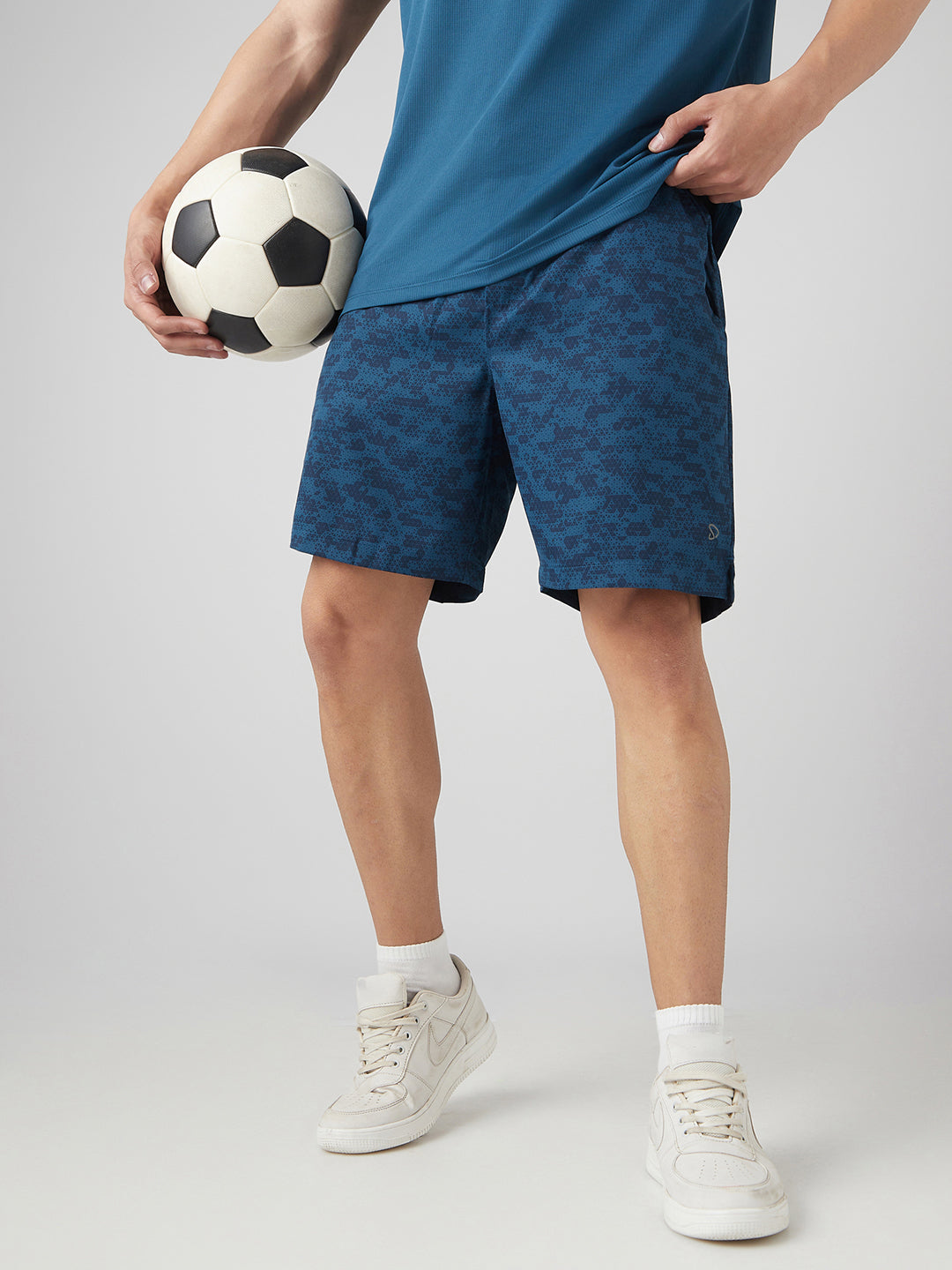 Sporto Men's Techno Printed Dry Fit Bermuda Short - Airforce