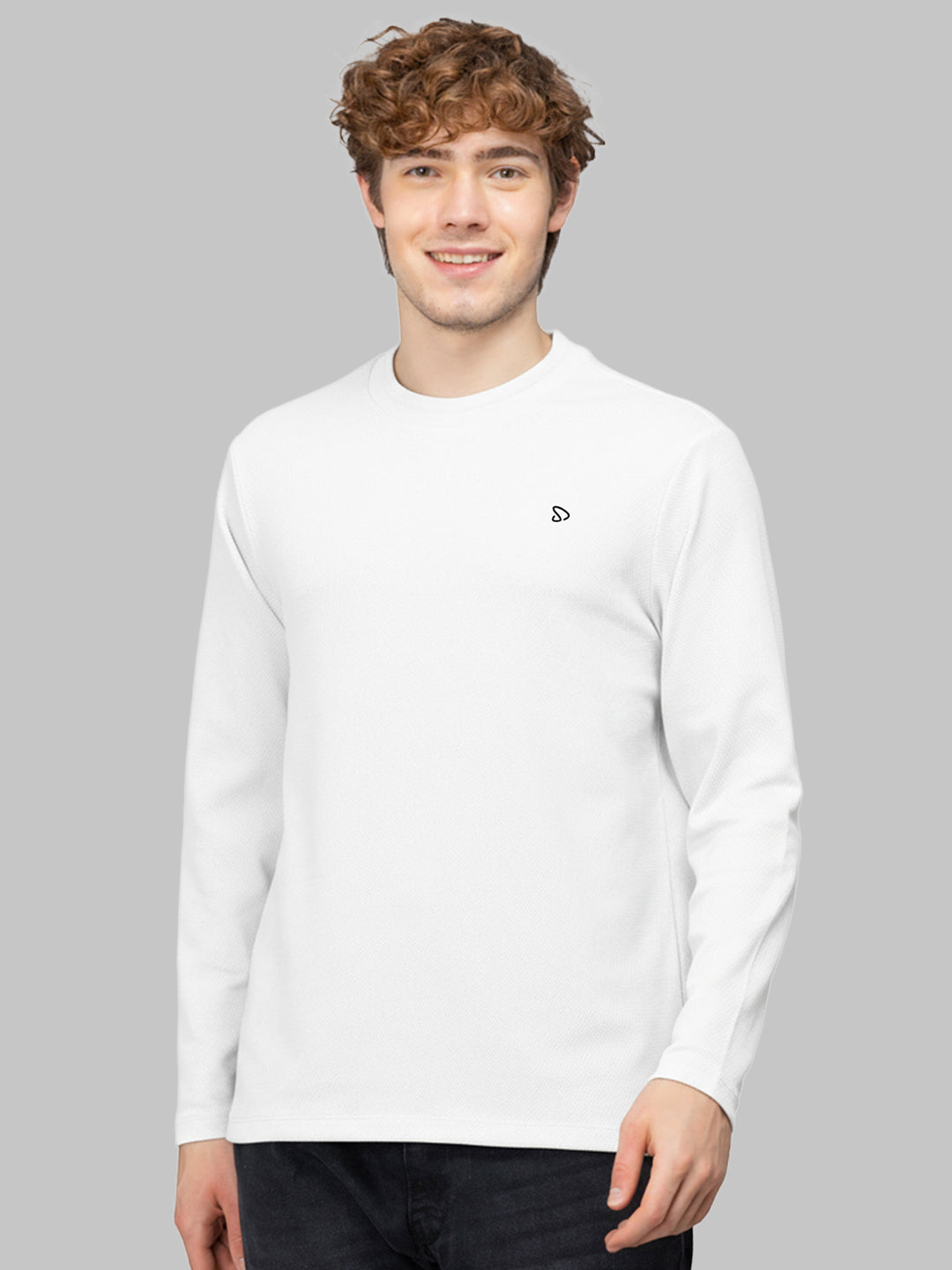 Sporto Men's Hexaknit Fullsleeve White T-shirts